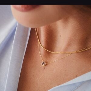 Elegant 14k Solid Gold, Diamond, And Ruby Necklace Gemstone